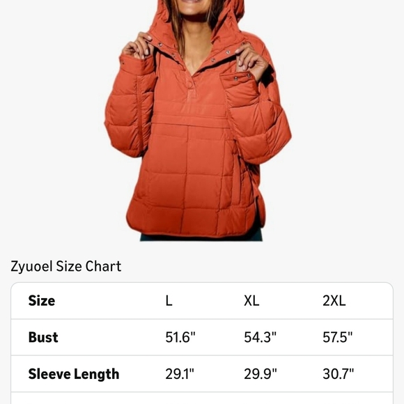Women's Orange Quilted Jacket - Picture 4 of 10